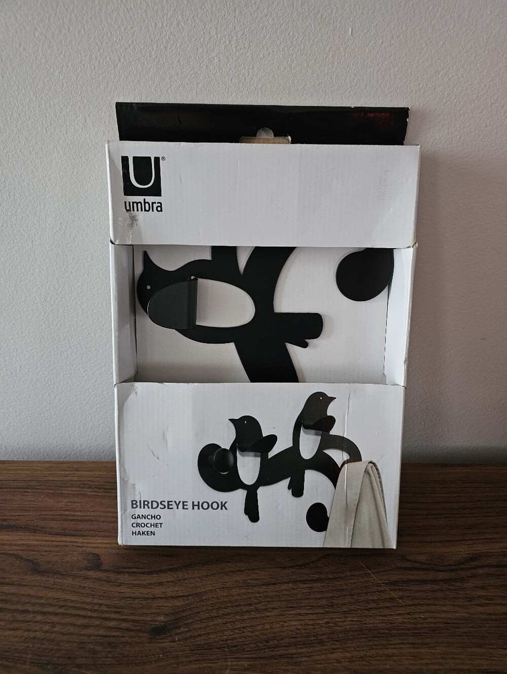 UMBRA black metal bird silhouette wall door hook hanger Birdseye model